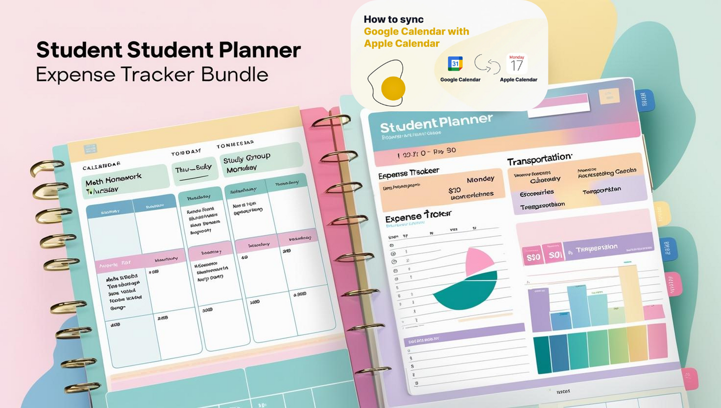 Undated School Planner + Expense Tracker